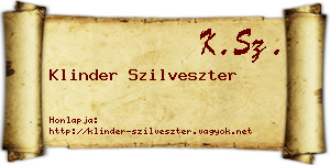 Klinder Szilveszter névjegykártya