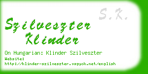 szilveszter klinder business card